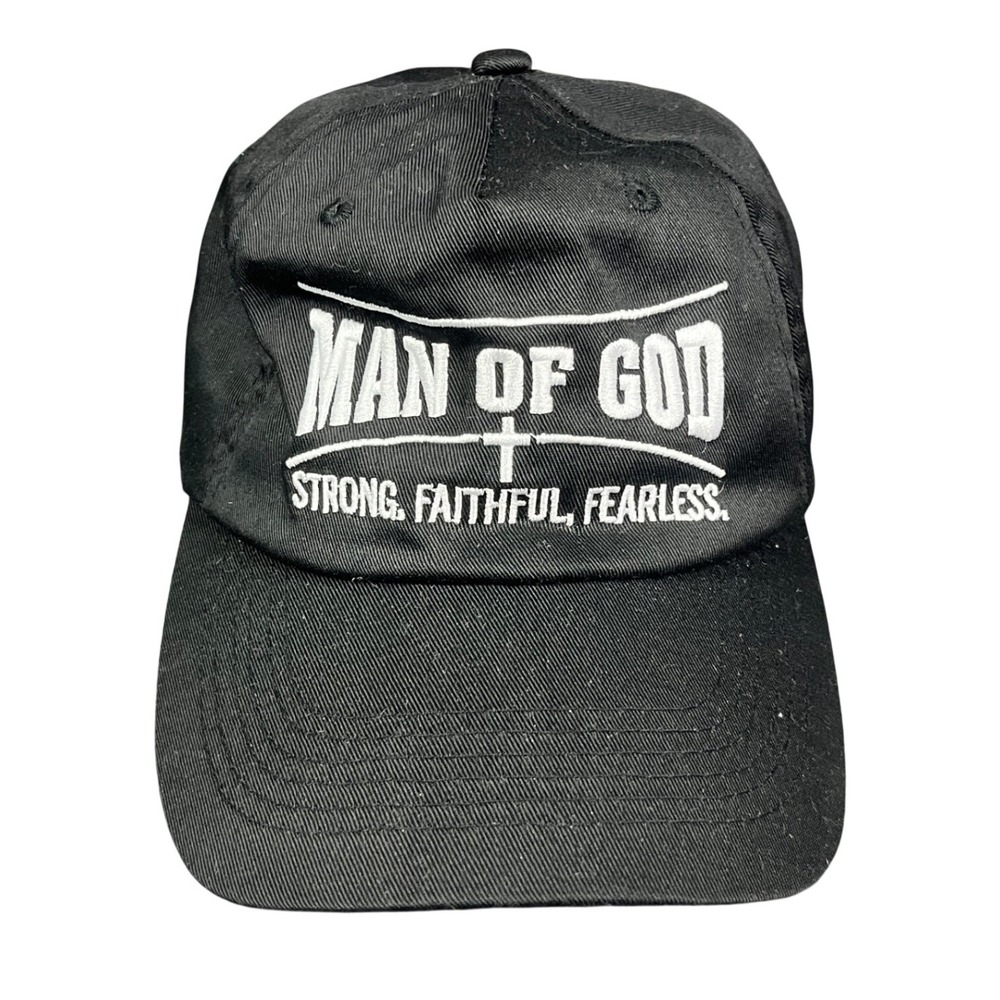 Think Positive Man of God Black Religious Baseball Cap Strong Faithful Fearless